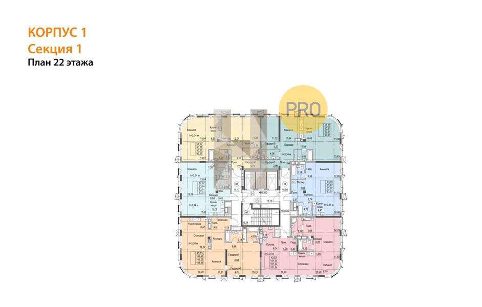 Планировка этажей 22