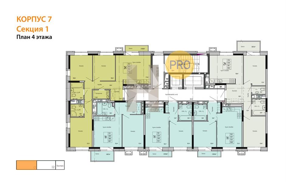 Планировка этажей 4