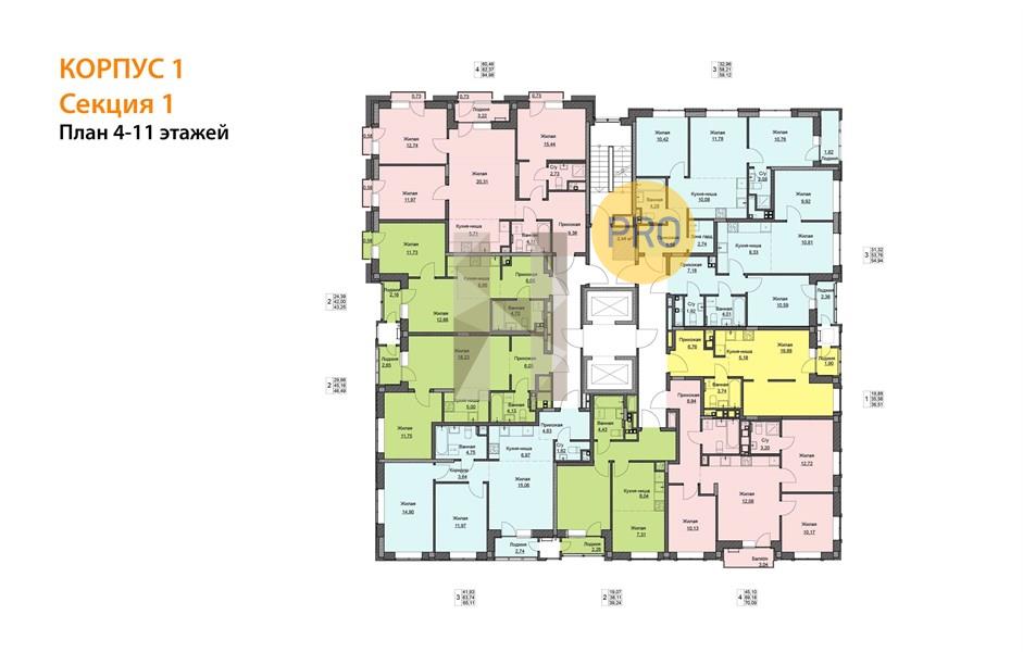 Планировка этажей 5-7