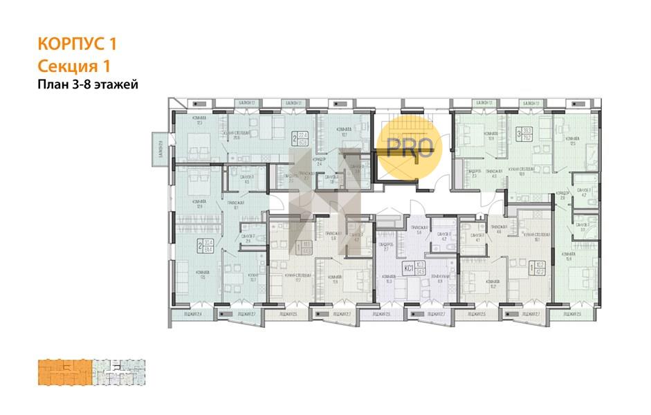 Планировка этажей 3-4, 7