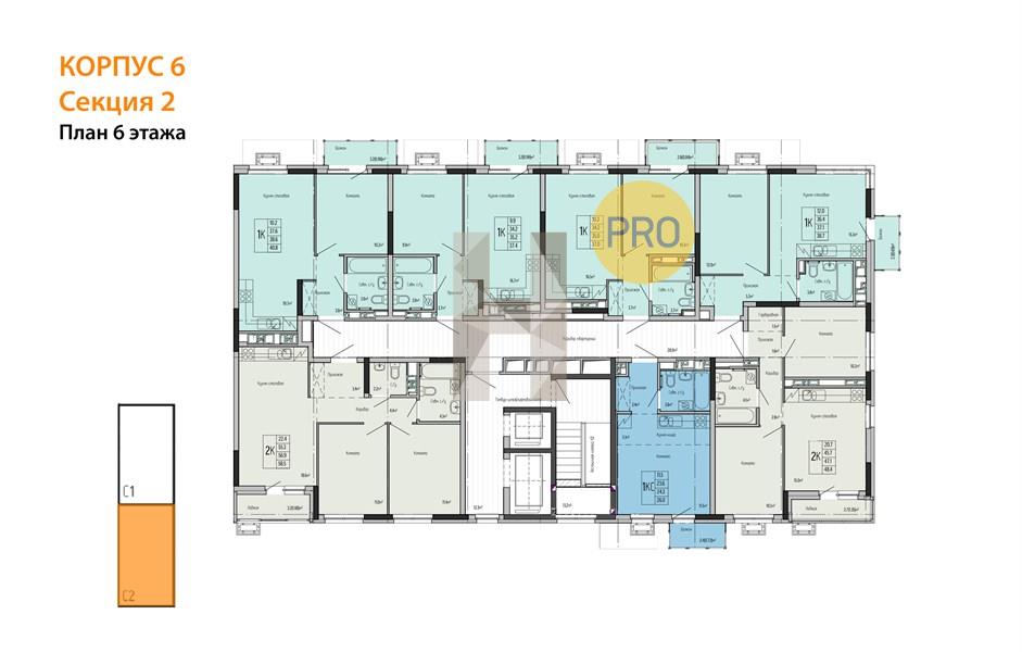 Планировка этажей 6