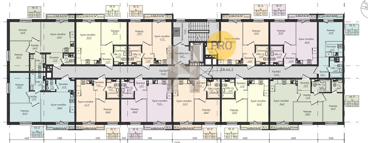 Планировка этажей 3-5