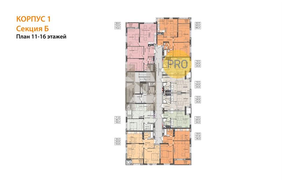 Планировка этажей 15