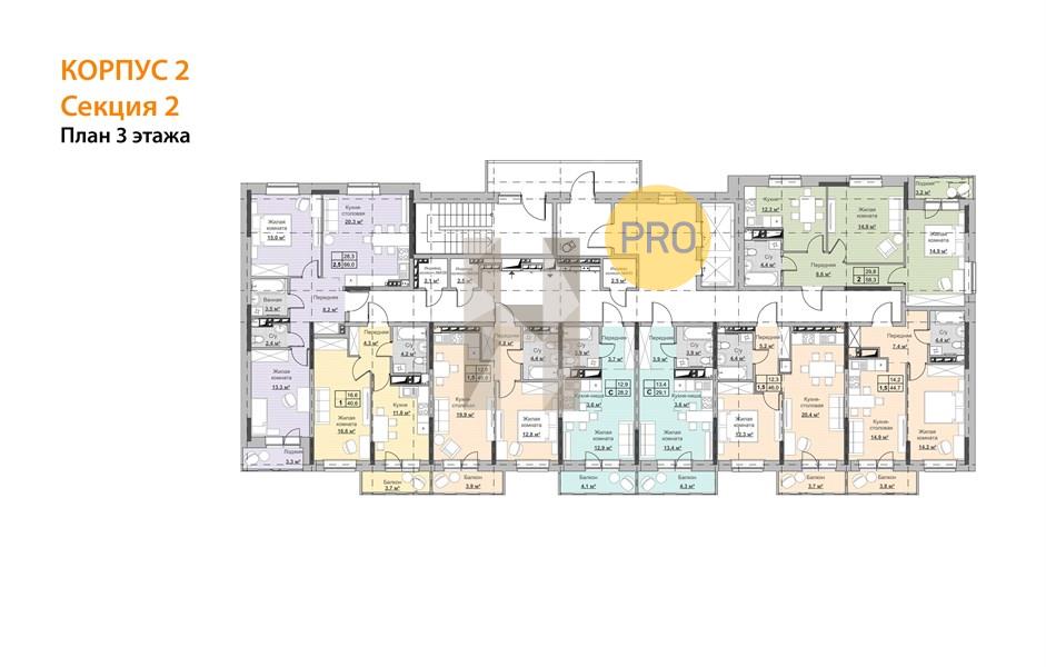 Планировка этажей 3