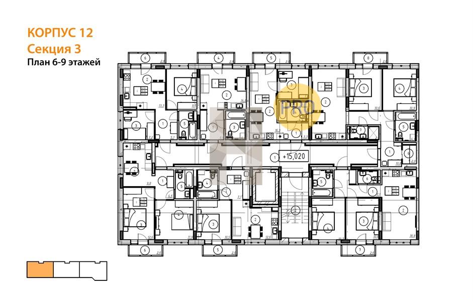 Планировка этажей 7, 9
