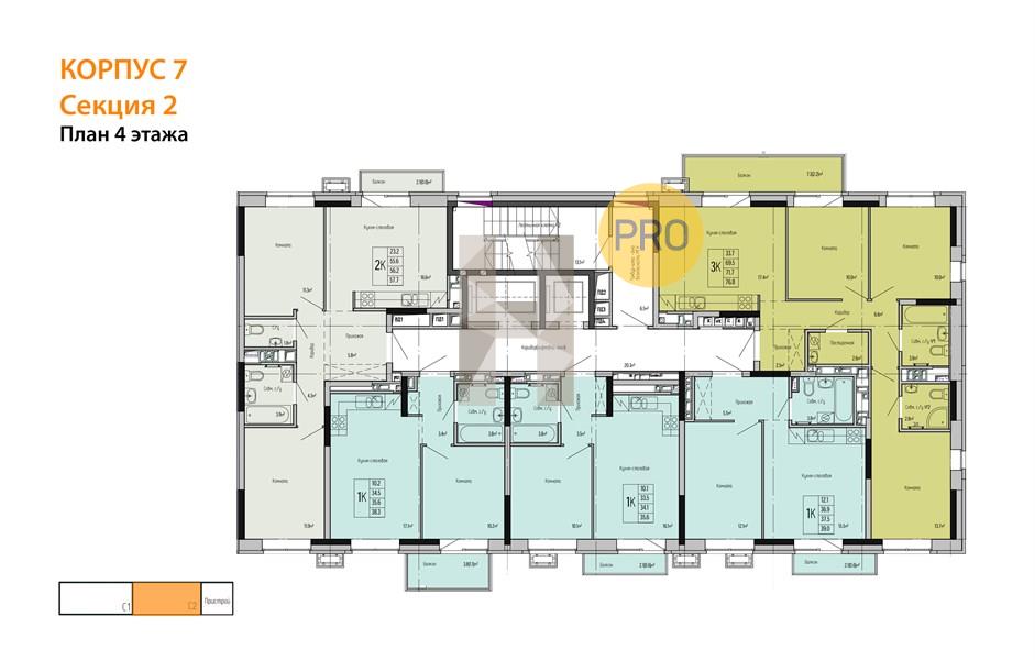 Планировка этажей 4