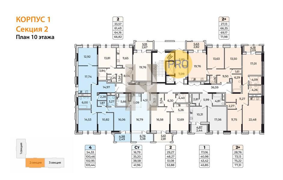 Планировка этажей 10