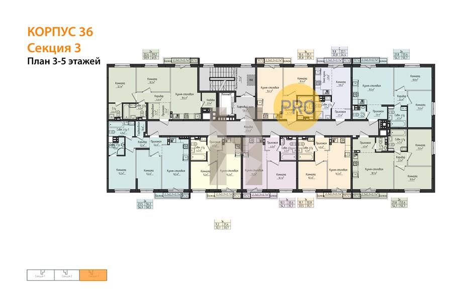 Планировка этажей 3-5