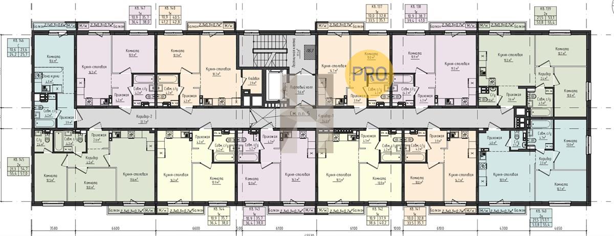 Планировка этажей 3-5