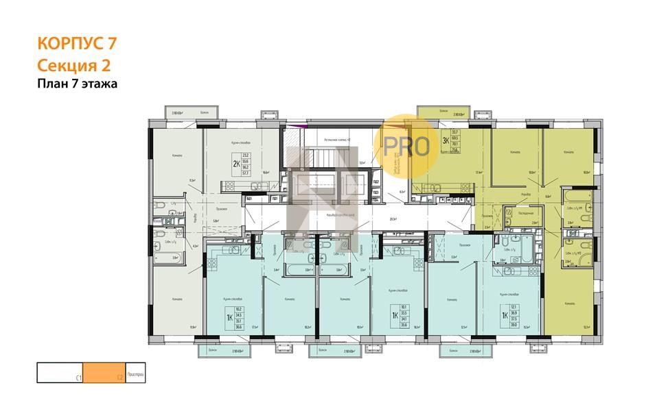 Планировка этажей 7