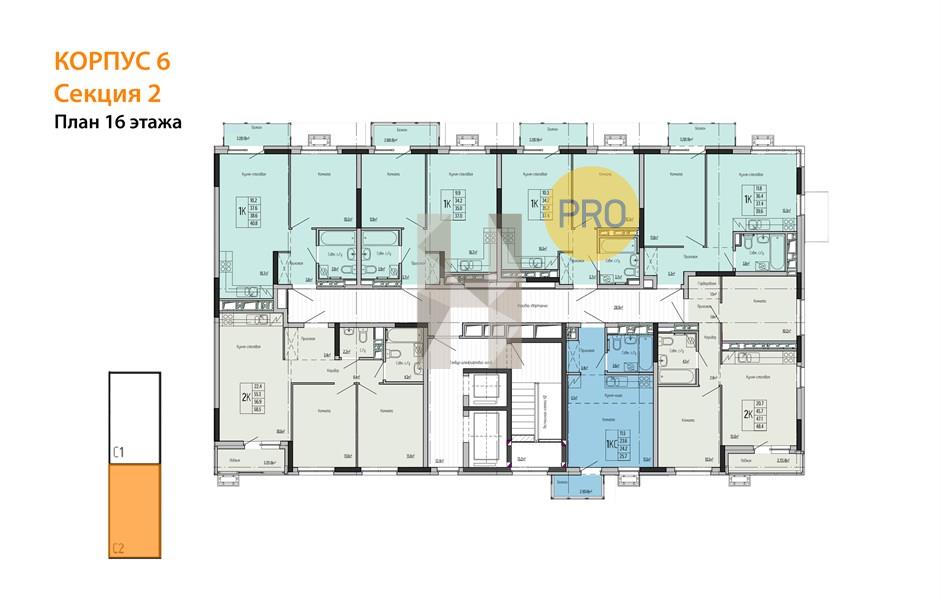 Планировка этажей 16
