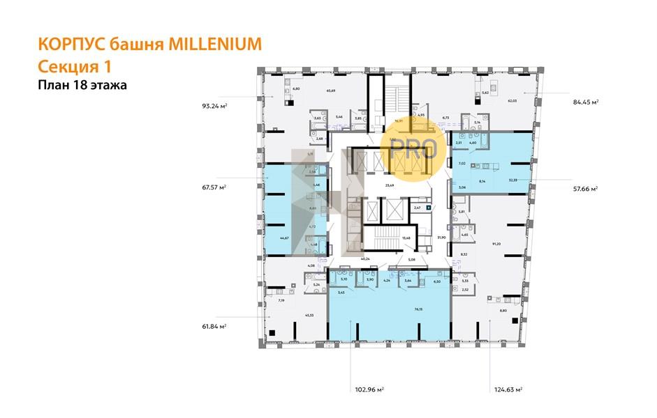 Планировка этажей 18