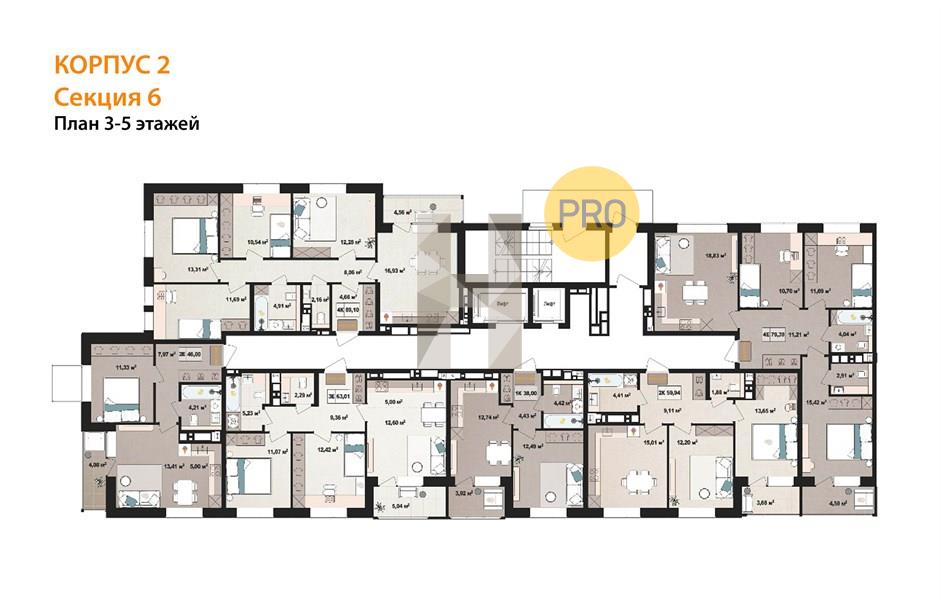 Планировка этажей 3, 5