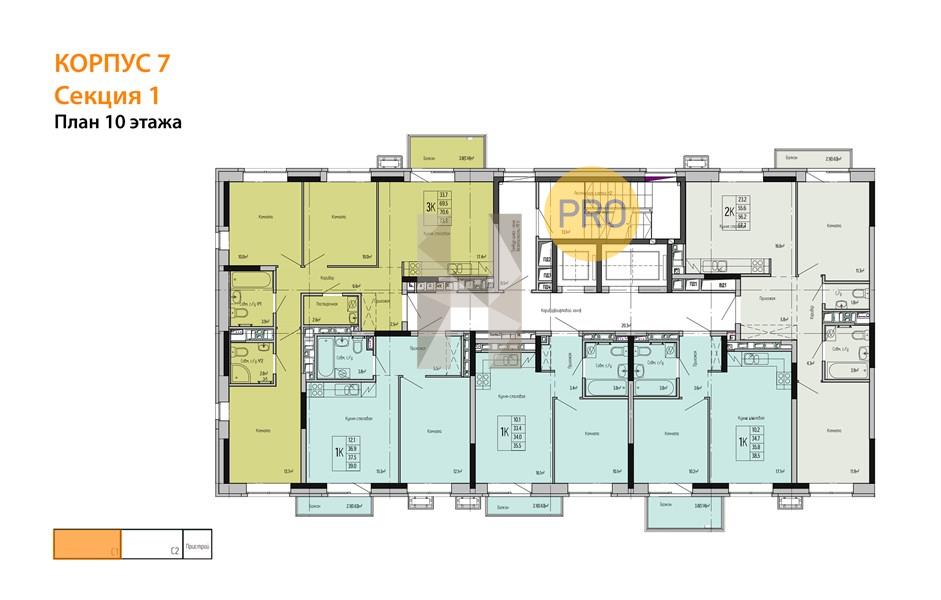 Планировка этажей 10
