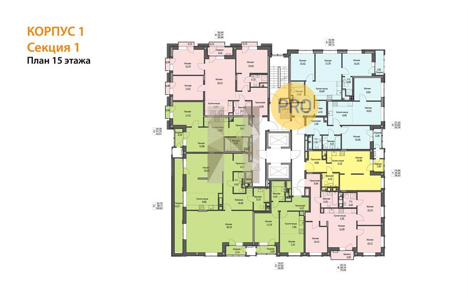 Планировка этажей 15