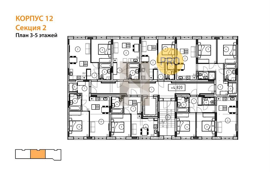 Планировка этажей 3, 5