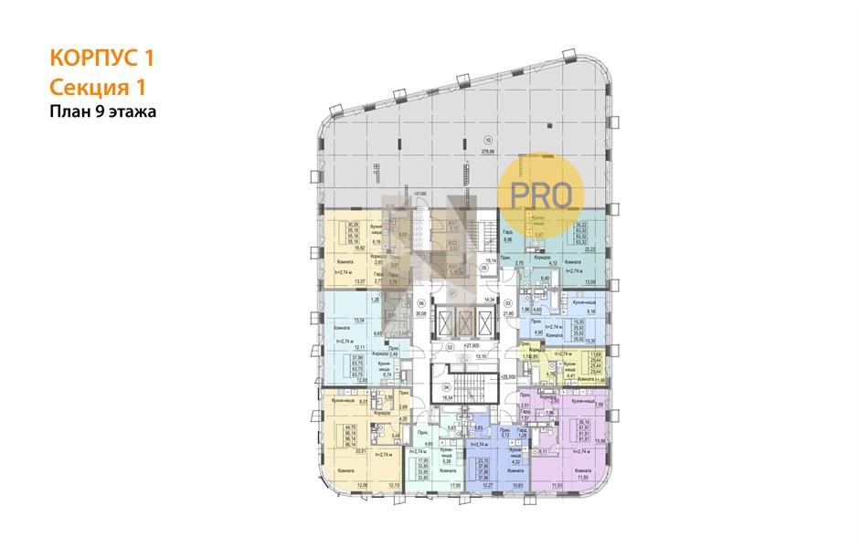 Планировка этажей 9