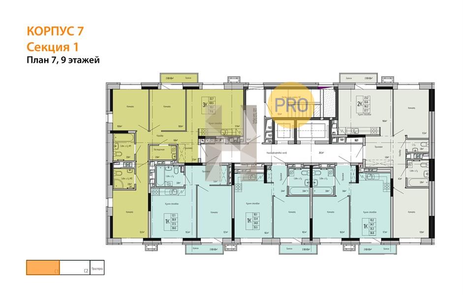 Планировка этажей 7