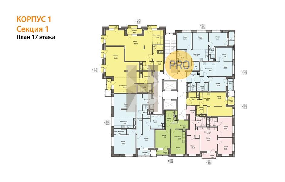 Планировка этажей 17