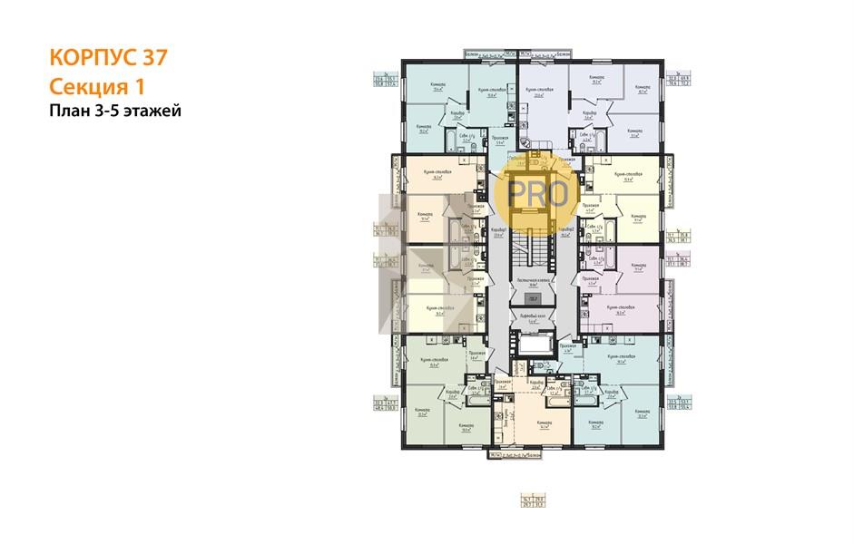 Планировка этажей 3-5
