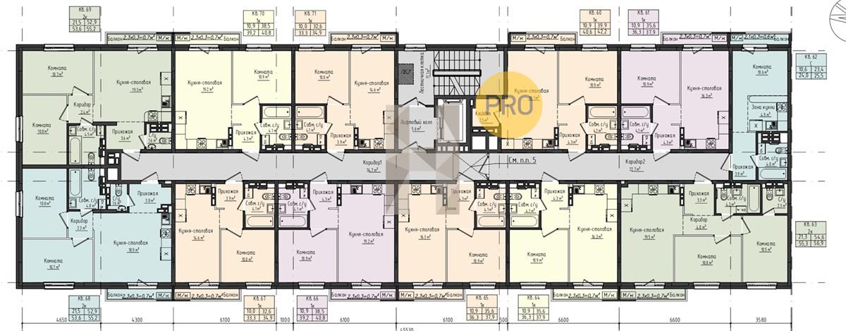 Планировка этажей 6-8