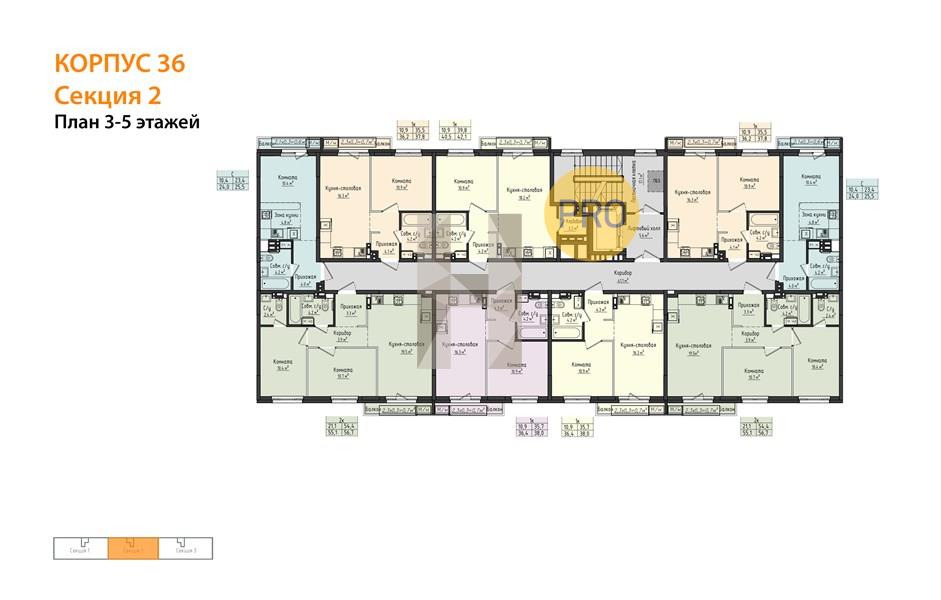 Планировка этажей 3-5