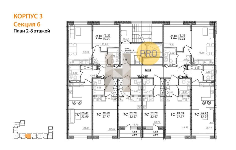 Квартира, 33.91 кв.м, 6/8 этаж