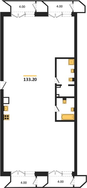 ЖК «Семашко» · 3-комнатная квартира · 133.2 м² · 2 этаж