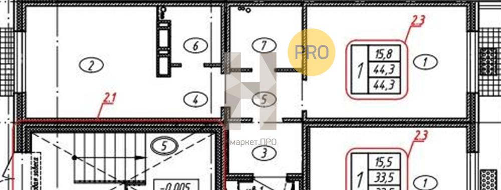 1—комн. квартира, 44.3 кв.м, 1/17 этаж