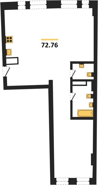 ЖК «Приоритет» · 2-комнатная квартира · 72.76 м² · 3 этаж