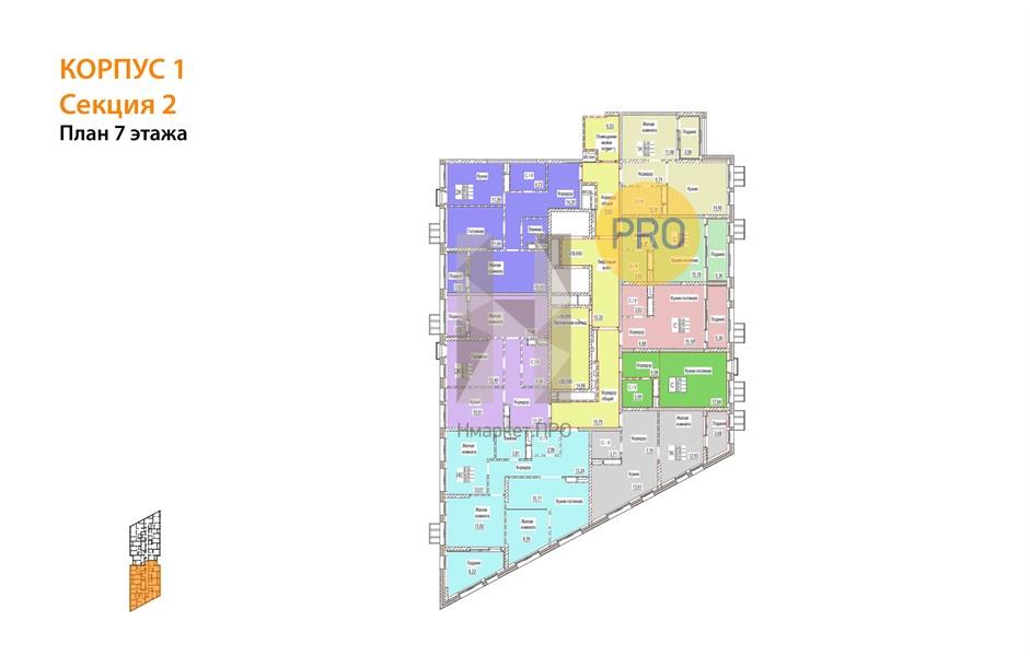 1—комн. квартира, 26.41 кв.м, 7/21 этаж