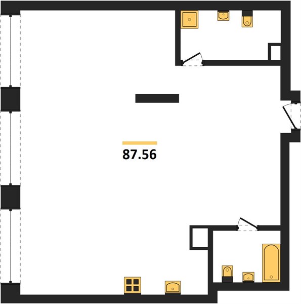 ЖК «Приоритет» · 2-комнатная квартира · 87.56 м² · 3 этаж