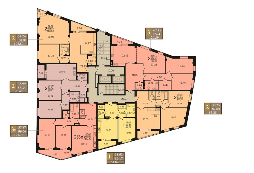 2—комн. квартира, 84.92 кв.м, 2/9 этаж