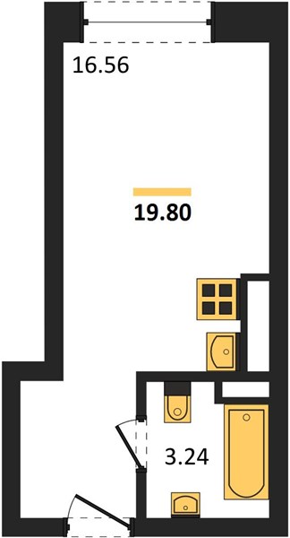 ЖК «Новая-Львовская» · Студия · 19.8 м² · 8 этаж