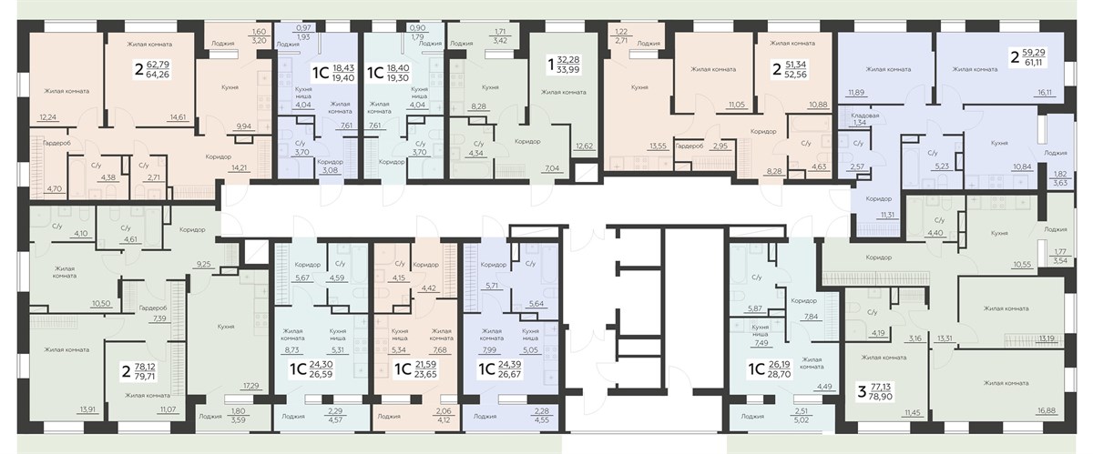 Квартира, 26.59 кв.м, 10/16 этаж