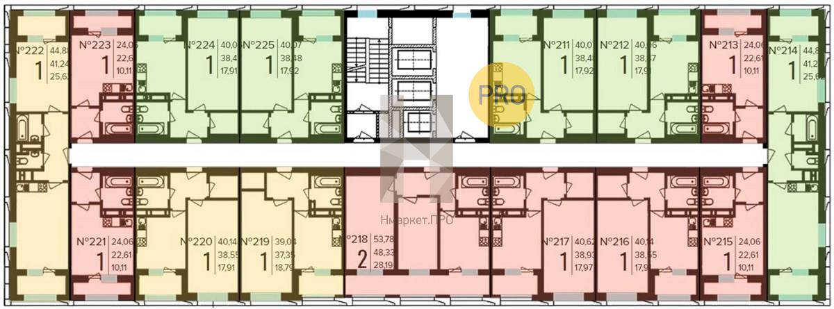 1—комн. квартира, 39.91 кв.м, 16/31 этаж