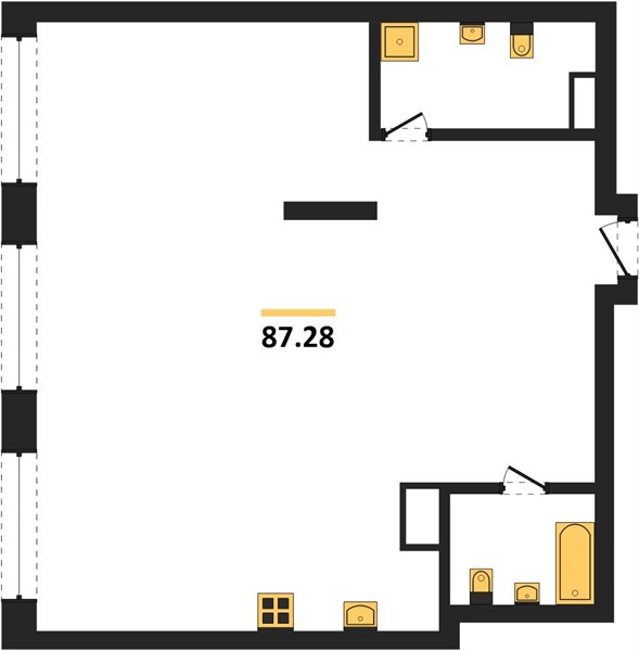 ЖК «Приоритет» · 2-комнатная квартира · 87.28 м² · 4 этаж