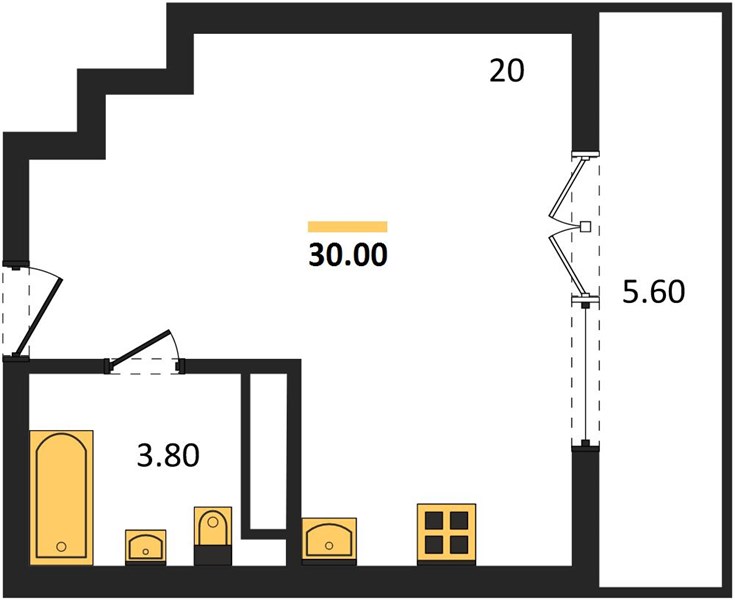 ЖК «Горизонты Нижнего» · Студия · 30 м² · 17 этаж