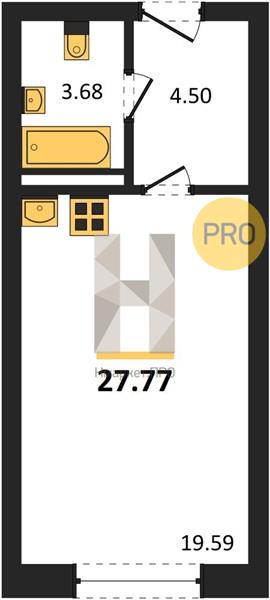 Квартира, 27.77 кв.м, 6/8 этаж