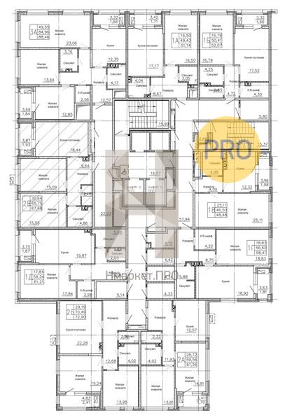 1—комн. квартира, 51.14 кв.м, 5/25 этаж