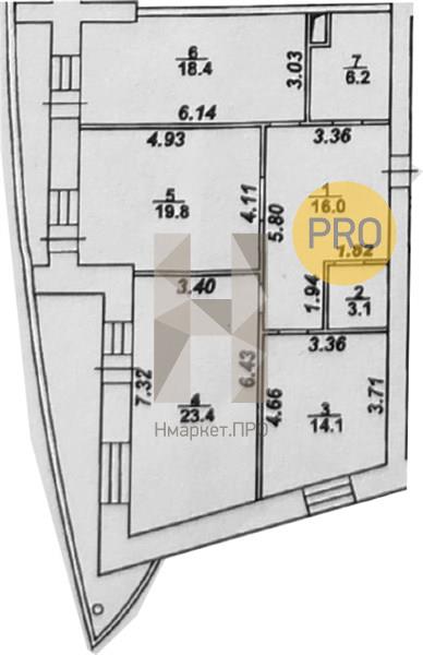 3—комн. квартира, 111.1 кв.м, 6/14 этаж
