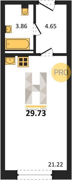 Квартира, 29.73 кв.м, 6/8 этаж