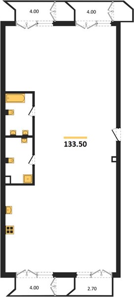 ЖК «Семашко» · 3-комнатная квартира · 133.5 м² · 2 этаж