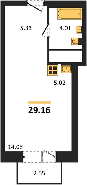 ЖК «Анкор» · Студия · 29.16 м² · 12 этаж
