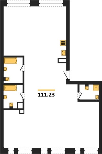 ЖК «Приоритет» · 4-комнатная квартира · 111.23 м² · 2 этаж