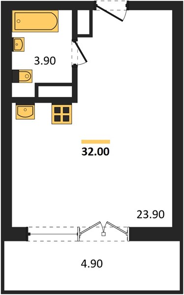 ЖК «Горизонты Нижнего» · Студия · 32 м² · 18 этаж